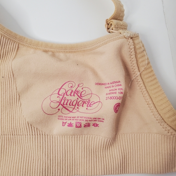 Cake Lingerie Womens Nude Beige Nursing Bra Removable Pads Wireless Size XL - Picture 7 of 10